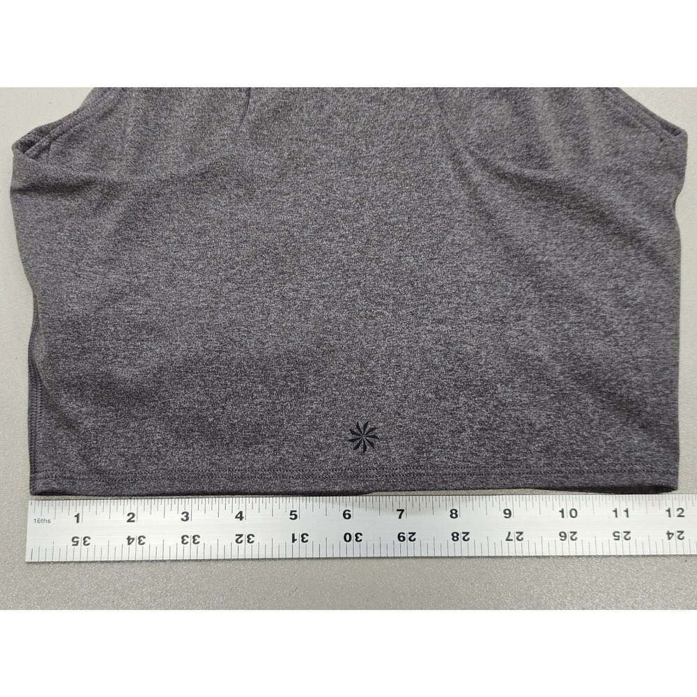 Athleta Womens High Neck Racerback Crop Top Sports Bra Heathered Grey XS - Picture 4 of 6